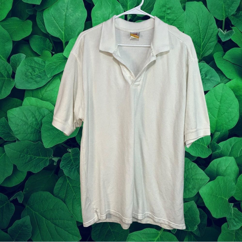 5 for $25🔥Hanes Super Soft‎ Collared Half Button Shirt Large